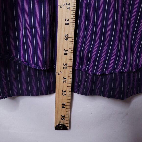 Bugatchi Shirt Mens Large Striped Purple - Picture 6 of 12